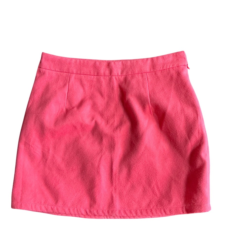 HYFVE Pink Faux Suede Mini Skirt A Line Zip Closure Size‎ L